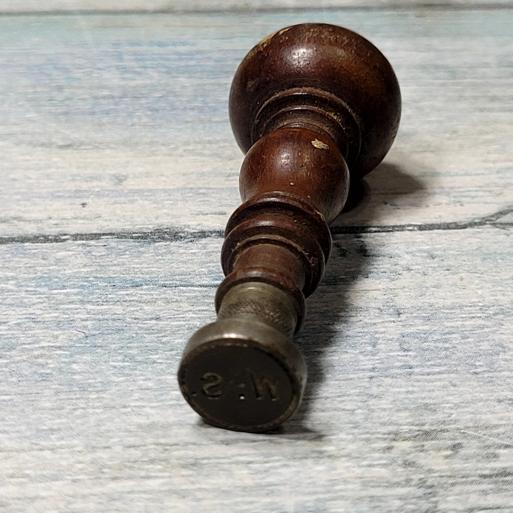 Vintage Wooden W.S. Wax Seal Stamp Handle